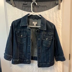Three quarter sleeve jean jacket